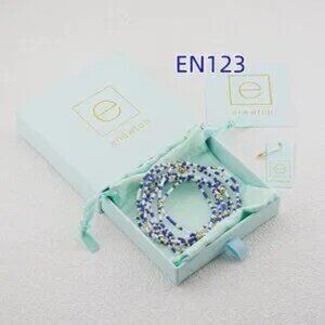 Enewton Purple & White Mixed Glass Bead Bracelet Set